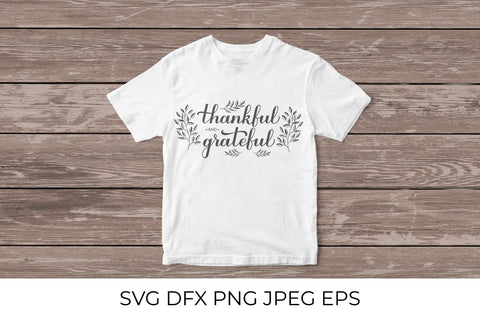 Thankful and Grateful calligraphy. Thanksgiving quote SVG SVG LaBelezoka 