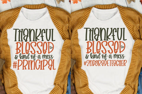 Thankful Blessed And Kind Of A Mess School Bundle SVG Craft Pixel Perfect 