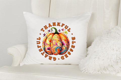 Thankful Blessed Grateful | Thanksgiving Sublimation PNG Sublimation CraftLabSVG 