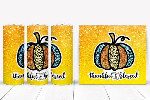 Thankful Blessed I Thanksgiving Tumbler Sublimation Design Sublimation Happy Printables Club 