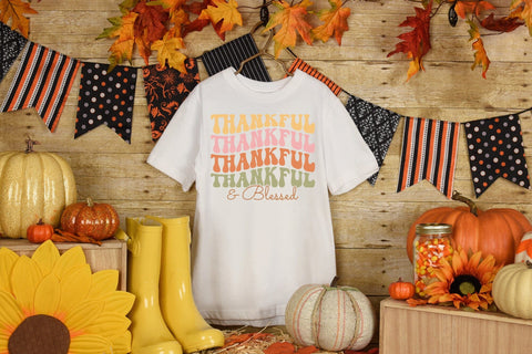 Thankful & Blessed SVG, Retro Thanksgiving SVG SVG CraftLabSVG 