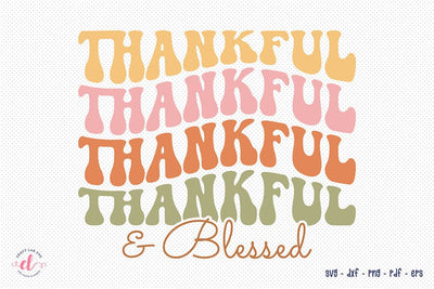 Thankful & Blessed SVG, Retro Thanksgiving SVG SVG CraftLabSVG 