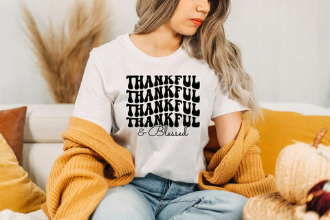 Thankful & Blessed SVG, Retro Thanksgiving SVG SVG CraftLabSVG 