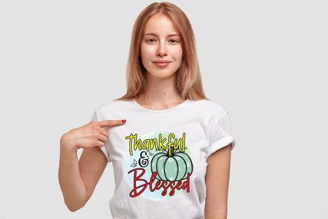 Thankful & Blessed - Thanksgiving Sublimation Sublimation CraftLabSVG 