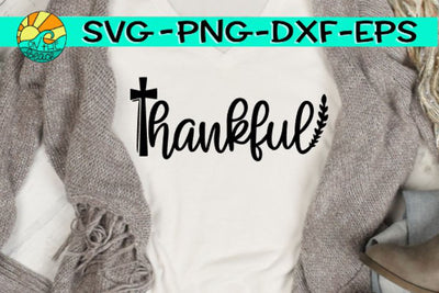 Thankful - CROSS - SVG PNG DXF EPS SVG On the Beach Boutique 