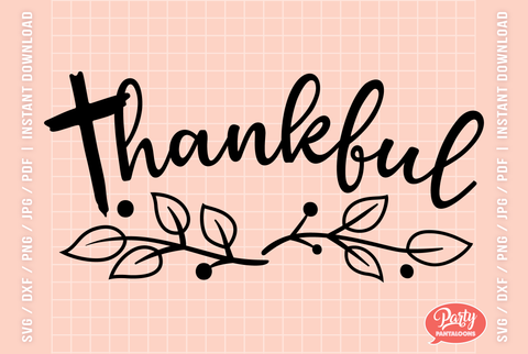 THANKFUL, CROSS | thanksgiving SVG SVG Partypantaloons 