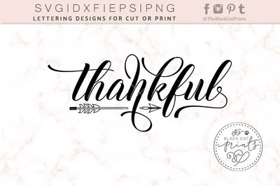 Thankful cut file | Arrow | Thanksgiving SVG TheBlackCatPrints 