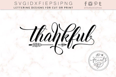 Thankful cut file | Arrow | Thanksgiving SVG TheBlackCatPrints 