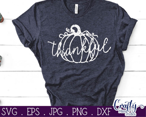 Thankful - Fall Svg, Pumpkin - Autumn Svg SVG Crafty Mama Studios 