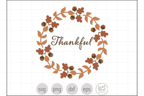 Thankful Fall Wreath SVG SVG Lynda M Metcalf 