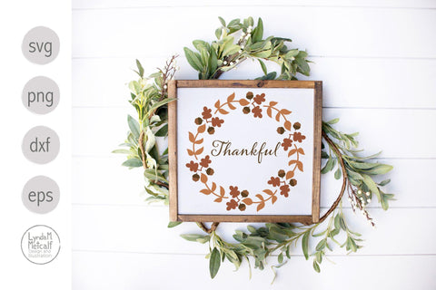 Thankful Fall Wreath SVG SVG Lynda M Metcalf 