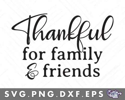 Thankful For Family And Friends Svg | Door Sign SVG Crafty Mama Studios 