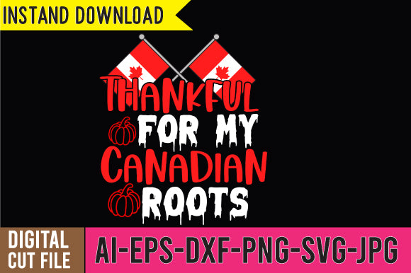 Thankful For my Canadian SVG Cut File SVG BlackCatsMedia 