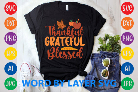 Thankful Grateful Blessed, Autumn SVG Design SVG Rafiqul20606 