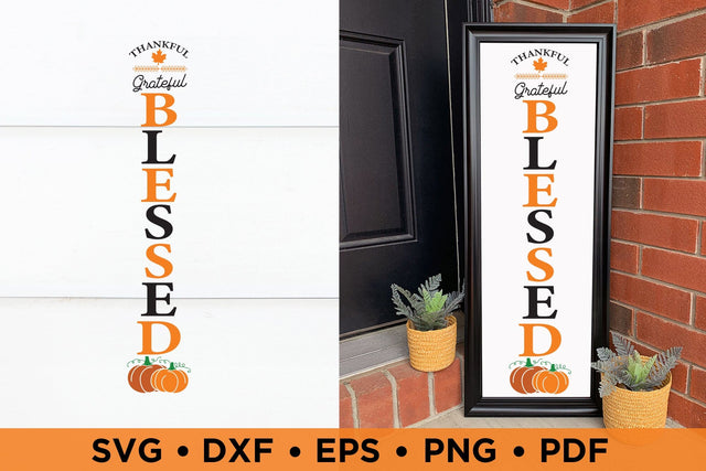 Thankful Grateful Blessed | Fall Porch Sign SVG SVG CraftLabSVG 