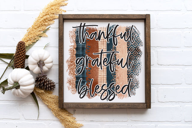 Thankful Grateful Blessed PNG | Thanksgiving Sublimation Sublimation B Renee Design 