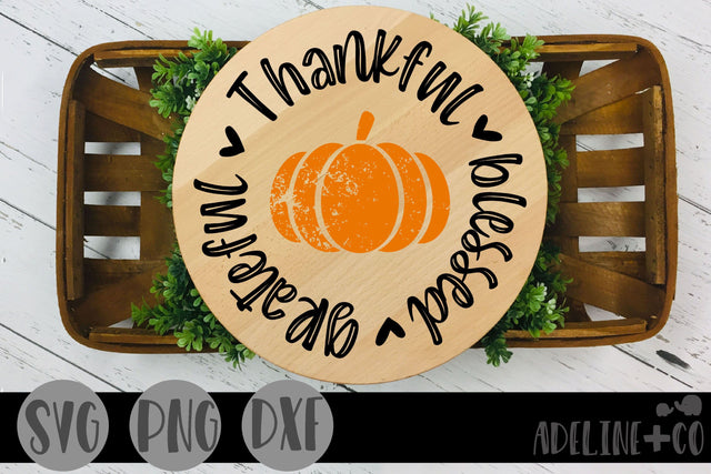 Thankful grateful blessed, pumpkin SVG Adeline&co 