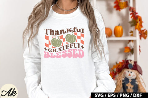 Thankful grateful blessed Retro SVG SVG akazaddesign 