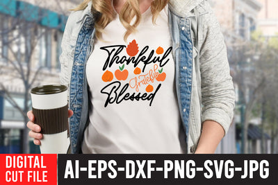 Thankful Grateful Blessed SVG Cut File SVG BlackCatsMedia 