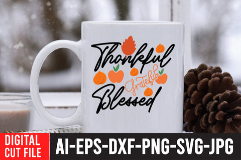 Thankful Grateful Blessed SVG Cut File SVG BlackCatsMedia 