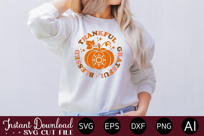 Thankful Grateful Blessed Svg Cut File SVG designmaster24 