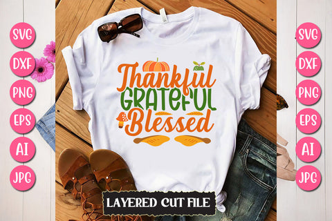 Thankful Grateful Blessed SVG Cut File SVG Newmockups 