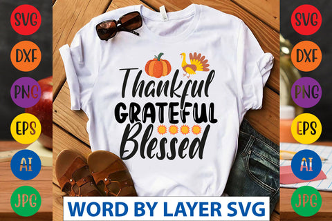 Thankful Grateful Blessed SVG CUT FILE SVG Rafiqul20606 