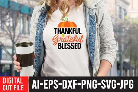 Thankful Grateful Blessed SVG Design SVG BlackCatsMedia 