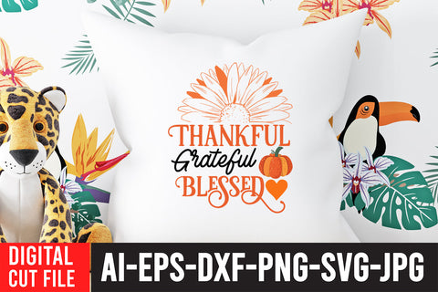 Thankful Grateful Blessed SVG Design SVG BlackCatsMedia 