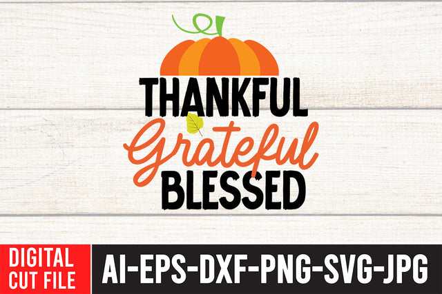 Thankful Grateful Blessed SVG Design SVG BlackCatsMedia 