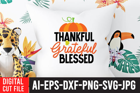 Thankful Grateful Blessed SVG Design SVG BlackCatsMedia 