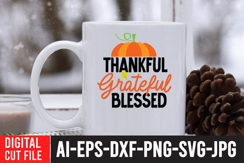 Thankful Grateful Blessed SVG Design SVG BlackCatsMedia 