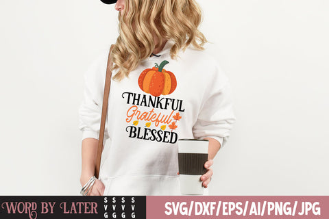 Thankful Grateful Blessed SVG Design SVG BlackCatsMedia 