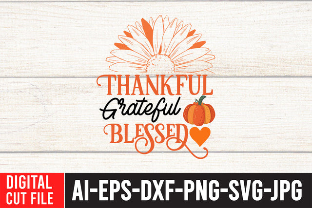 Thankful Grateful Blessed SVG Design SVG BlackCatsMedia 