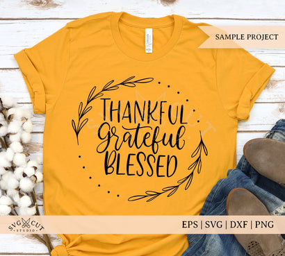 Thankful Grateful Blessed SVG Files SVG SVG Cut Studio 