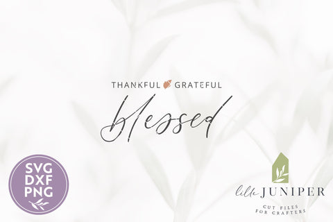 Thankful Grateful Blessed SVG Files | Thanksgiving SVG SVG LilleJuniper 