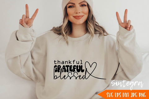 Thankful Grateful Blessed Svg, Happy Thanksgiving Svg Free For Commercial Use SVG Sintegra 