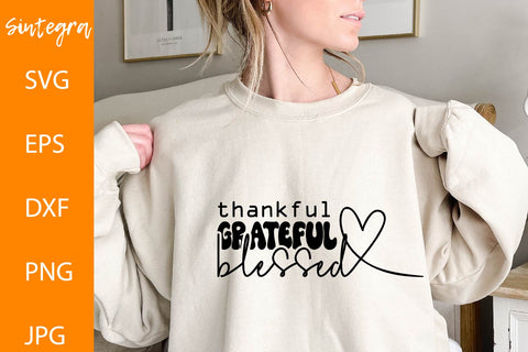 Thankful Grateful Blessed Svg, Happy Thanksgiving Svg Free For Commercial Use SVG Sintegra 