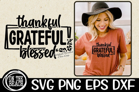 Thankful Grateful Blessed SVG Leopard SVG PNG SVG On the Beach Boutique 
