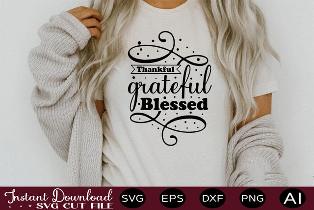 Thankful Grateful Blessed SVG SVG designmaster24 