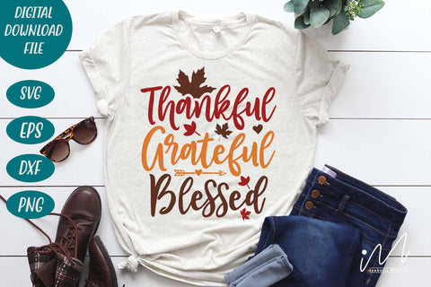 Thankful grateful blessed svg, Thankful t shirt svg, Thanksgiving t shirt svg, Happy Thanksgiving svg, Pumpkin t shirt svg SVG Isabella Machell 