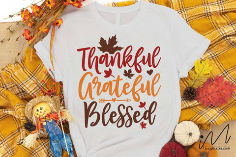 Thankful grateful blessed svg, Thankful t shirt svg, Thanksgiving t shirt svg, Happy Thanksgiving svg, Pumpkin t shirt svg SVG Isabella Machell 