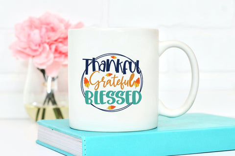 Thankful Grateful Blessed, Thanksgiving PNG Sublimation CraftLabSVG 