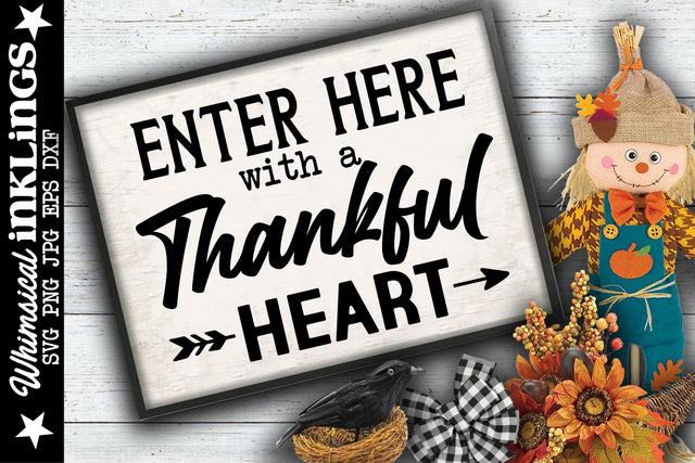 Thankful Heart SVG SVG Whimsical Inklings 