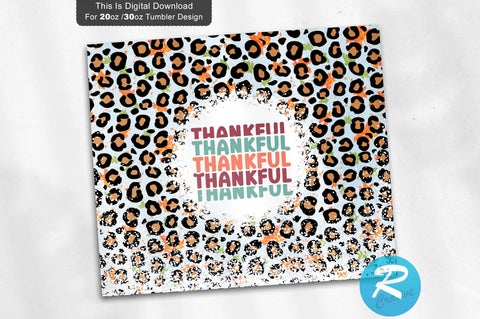 Thankful Leopard 20 oz / 30 oz Tumbler PNG Sublimation Regulrcrative 