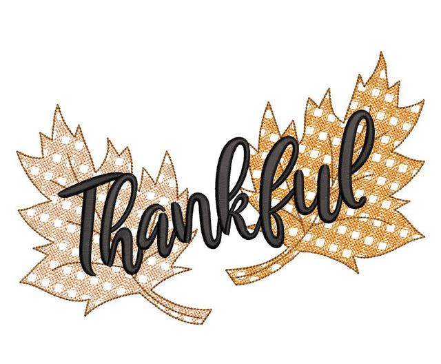 Thankful Machine Embroidery Design, Fall Embroidery File, Maple Leaves Embroidery Design, 3 sizes, Instant Download Embroidery/Applique DESIGNS Nino Nadaraia 