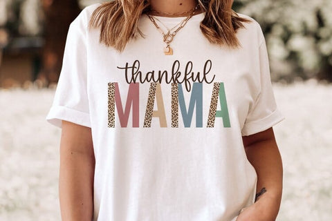 Thankful Mama Png, Fall T-Shirt Sublimation Design Sublimation BijouBay 