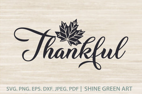 Thankful Oak Leaf - Fall SVG SVG Shine Green Art 