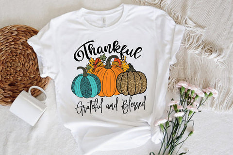 Thankful Pumpkin Grateful and Blessed Sublimation Sublimation Jagonath Roy 