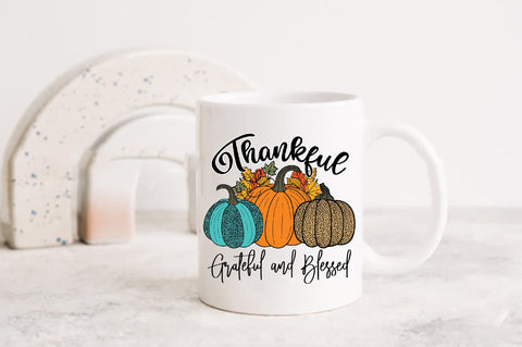Thankful Pumpkin Grateful and Blessed Sublimation Sublimation Jagonath Roy 